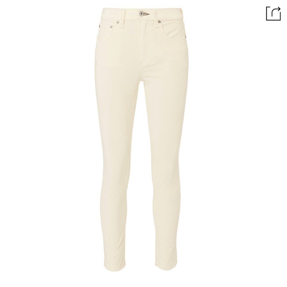 RAG & BONE High-rise White Velvet Skinny Jeans